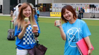 飲酒運転撲滅大会2019イベント後のはーとふるメンバー舟木美純と平野綾菜の会場でのスナップ