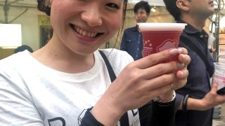 ビール片手にはーとふるメンバー大石麻美