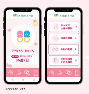 多胎児支援アプリの画面