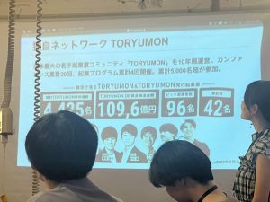 プロジェクターで会議中